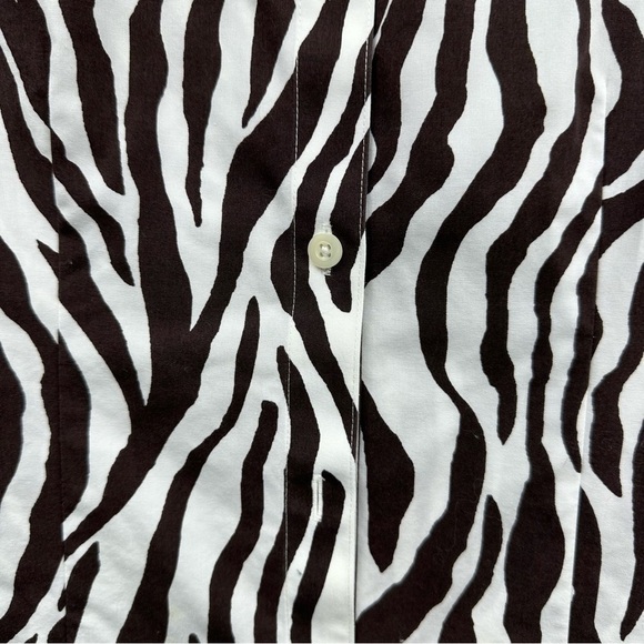 Chico’s Brown White Zebra Print 3/4 Sleeve Blouse, Size 0 - Picture 7 of 14